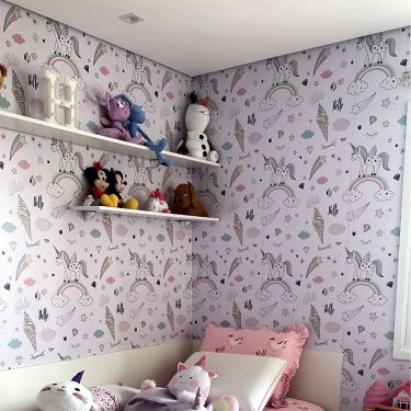 Adesivo vinílico de parede ou papel de parede: existem diferenças? 1 adesivo-vinilico-unicornio-viniartedesign